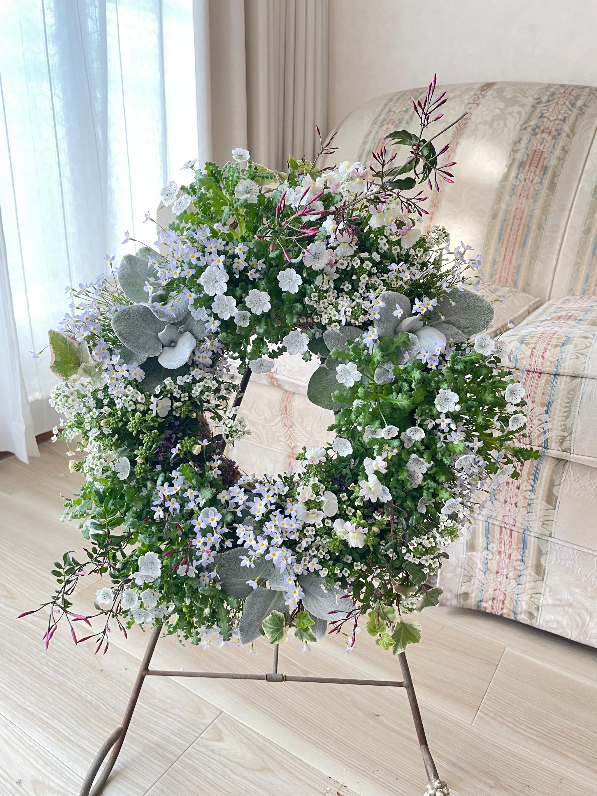 春が訪れた野原のような寄せ植えリース *:.｡ 幸せのwreath  「 spring  field 」  ..:*
