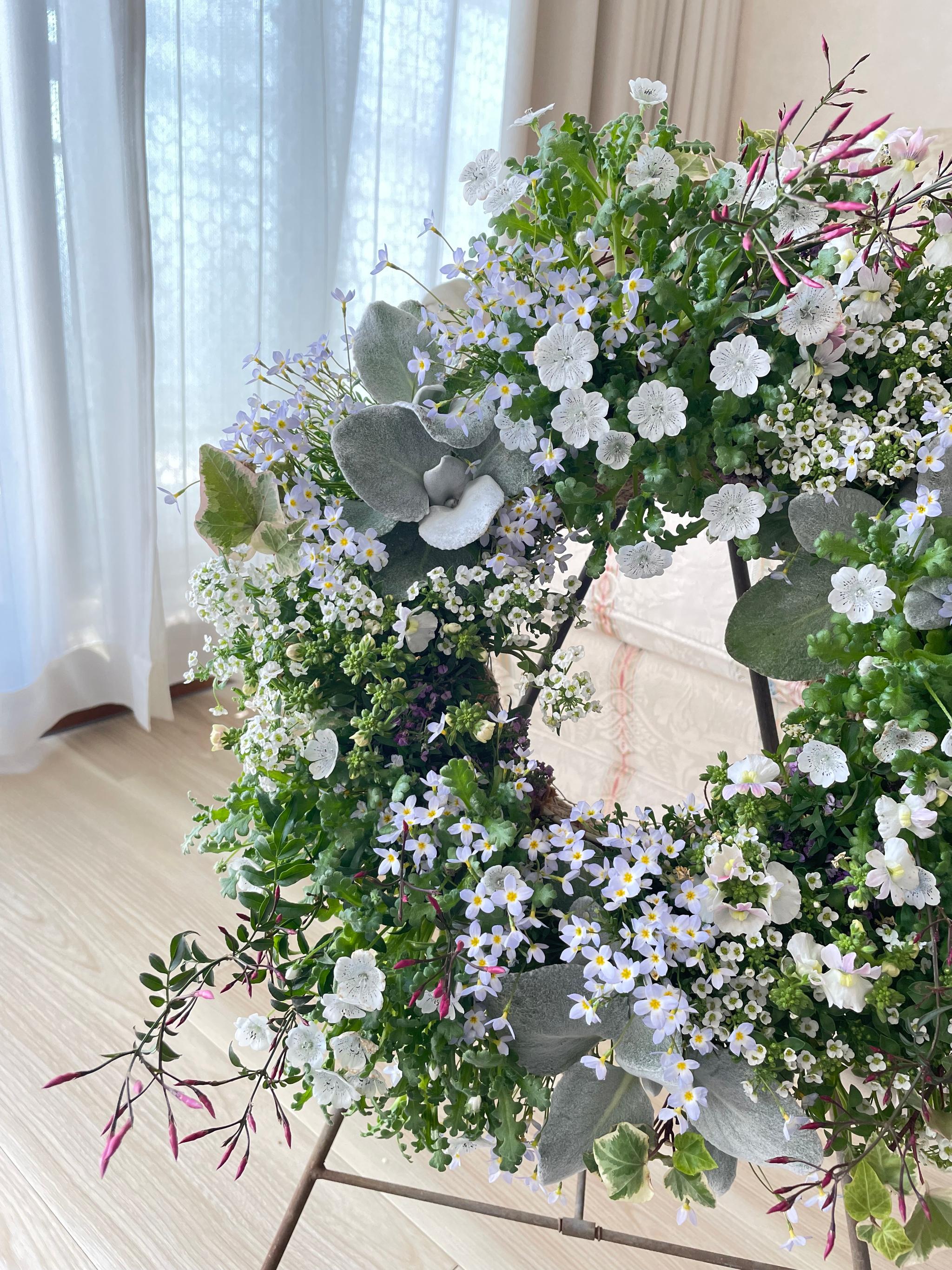 春が訪れた野原のような寄せ植えリース *:.｡ 幸せのwreath  「 spring  field 」  ..:* | 4枚目