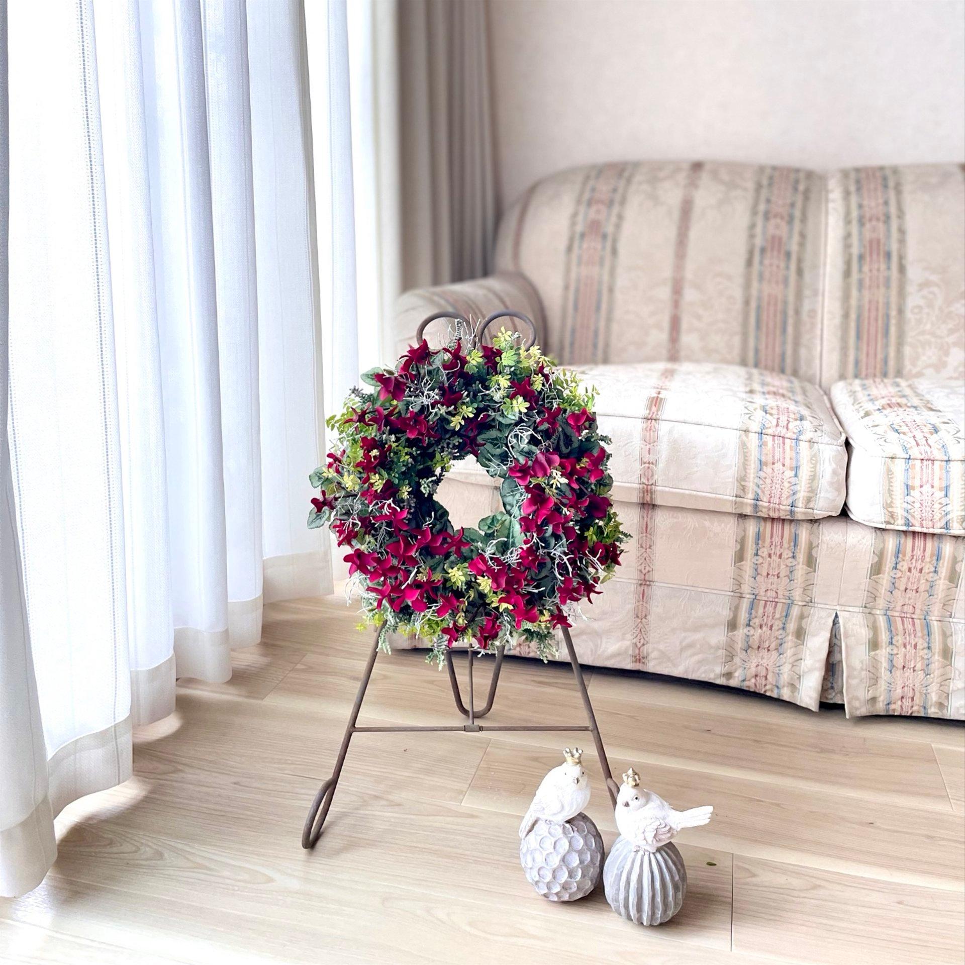 深紅のガーデンシクラメンの寄せ植えリース☆*:.｡.幸せのwreath  「赤いドレスの小さな淑女」.｡.:*☆ | 7枚目